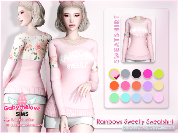 Maxis Match Rainbows Sweetly Sweatshirt Asian Fashion Remastered Edition 2026 - The Sims 4 Custom Content