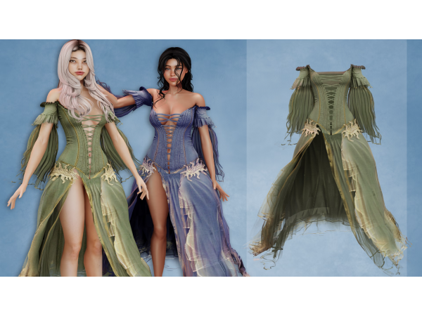 Alpha Fae Dress - The Sims 4 Custom Content