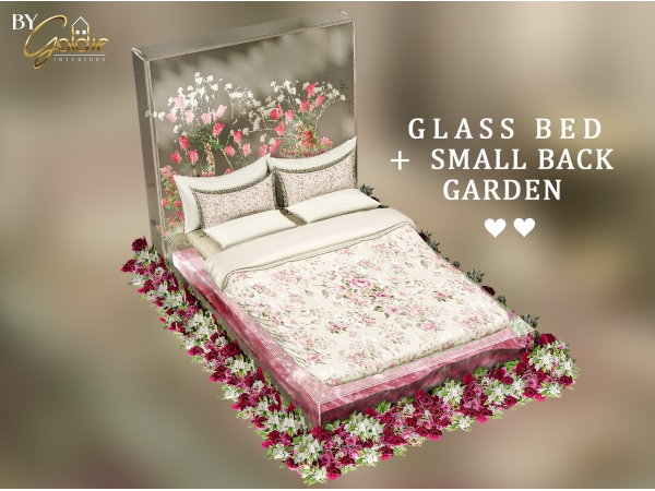 Alpha Silkrose Glass bed - The Sims 4 Custom Content