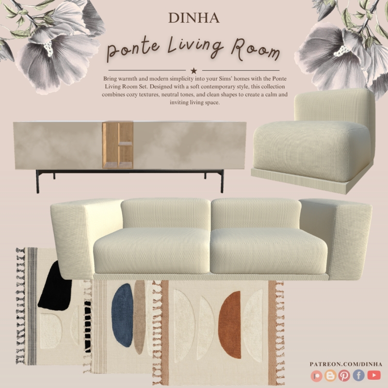 Alpha Ponte Living Room by dinhagamer - The Sims 4 Custom Content