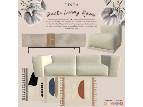 Alpha Ponte Living Room - The Sims 4 Custom Content