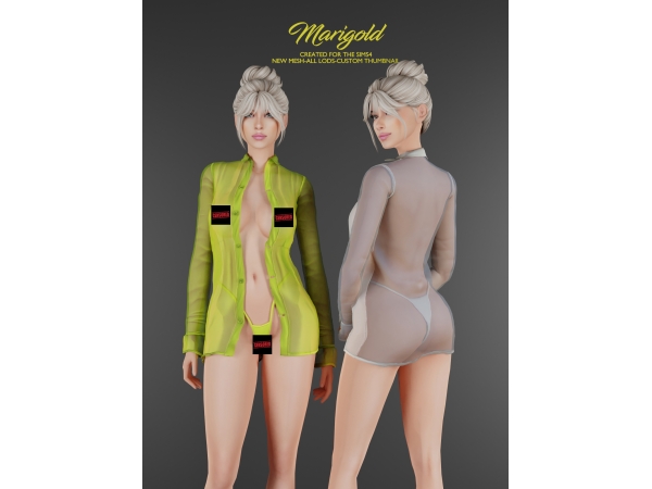 Alpha MARIGOLD TS4_Leona Shirt - The Sims 4 Custom Content