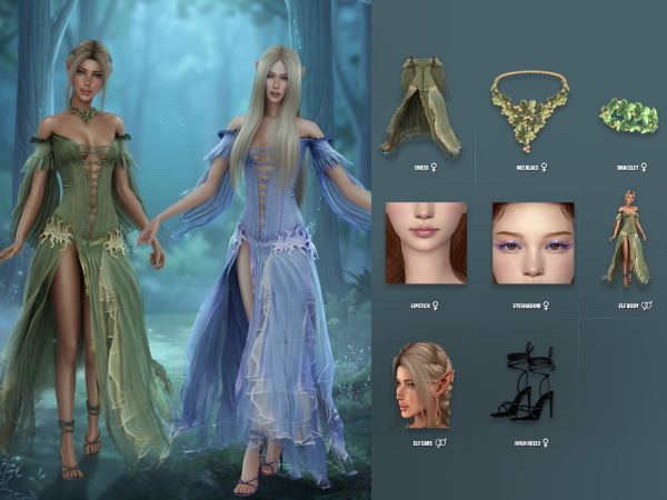 Alpha Fae Elven Set - The Sims 4 Custom Content