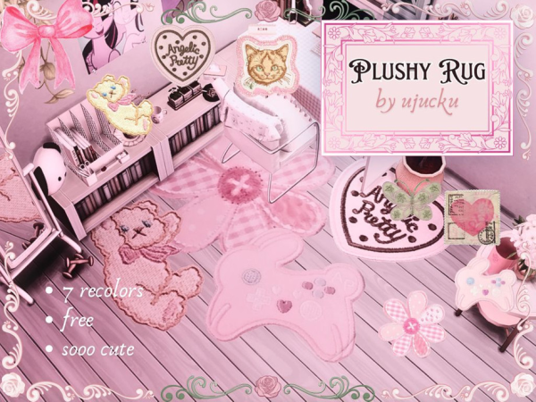 Alpha Cute Plushy Rugs by ujucku by TULENCHU - The Sims 4 Custom Content