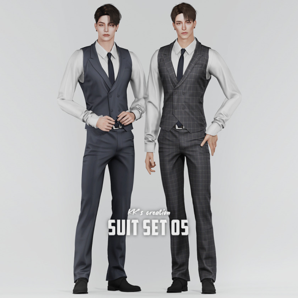 Alpha [KK] SUIT SET 05 by simsfinds - The Sims 4 Custom Content