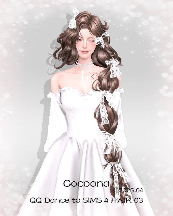 Maxis Match Cocoona_QQ Dance to SIMS 4 HAIR 03acc by simsfinds - The Sims 4 Custom Content