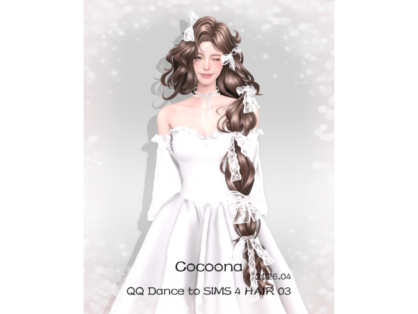 Maxis Match Cocoona_QQ Dance to SIMS 4 HAIR 03acc - The Sims 4 Custom Content