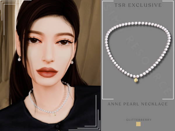 Alpha Anne Pearl Necklace by thesimsresource - The Sims 4 Custom Content