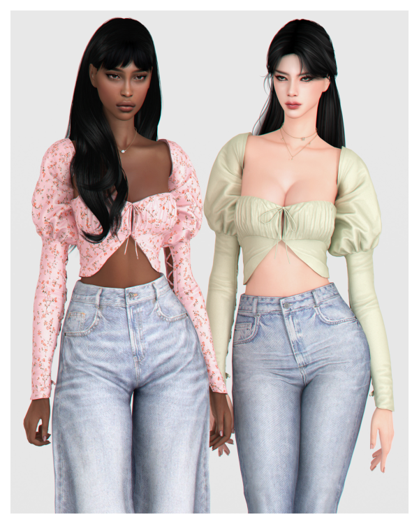 Alpha Astrid Blouse by simsfinds - The Sims 4 Custom Content