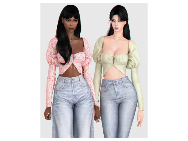 Alpha Astrid Blouse by backtrackcc - The Sims 4 Custom Content
