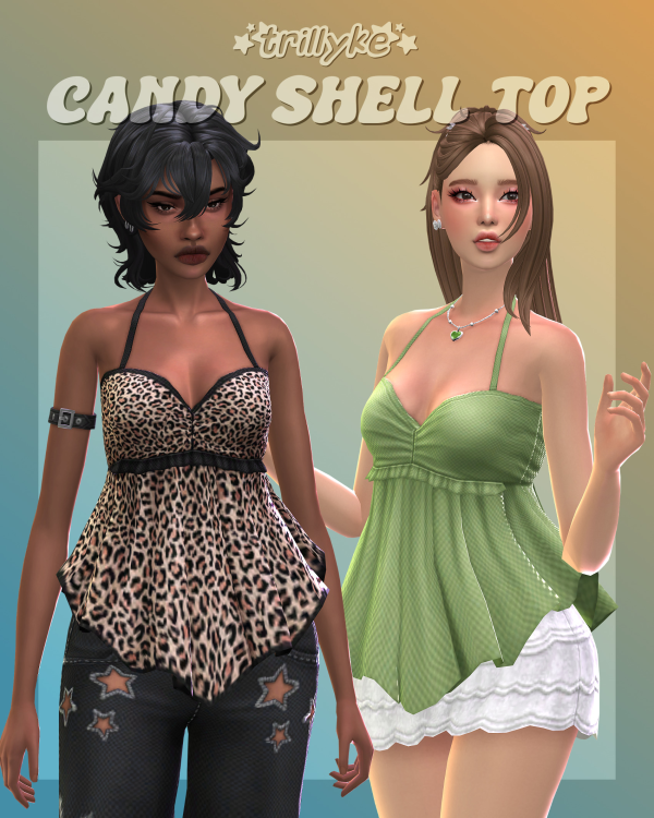 Maxis Match Candy Shell Top by simsfinds - The Sims 4 Custom Content