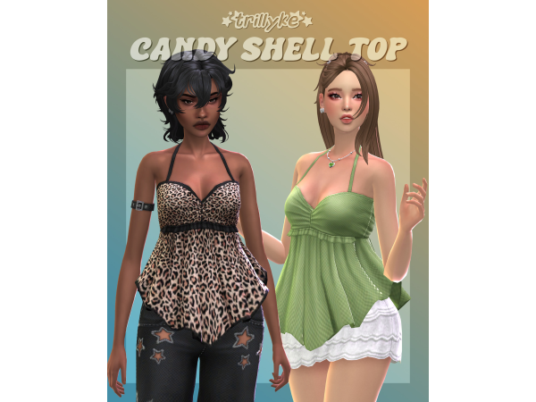 Maxis Match Candy Shell Top by trillyke - The Sims 4 Custom Content