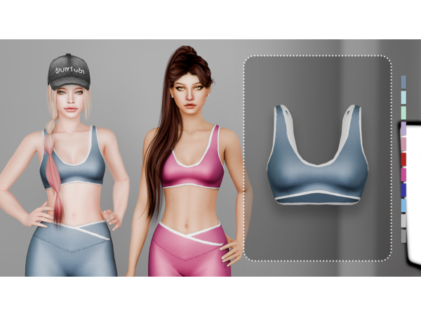 Alpha AZURA SPORT TOP by Kiina - The Sims 4 Custom Content