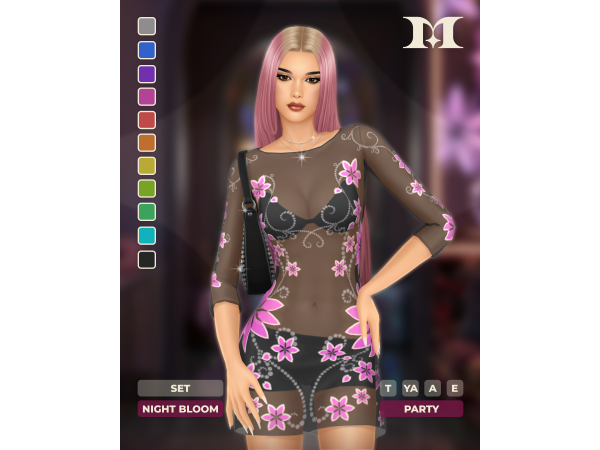 Maxis Match Night Bloom Set by milliancc - The Sims 4 Custom Content