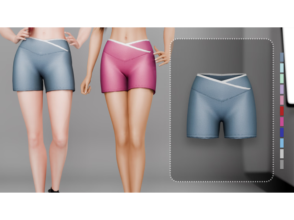Alpha AZURA SPORT SHORTS by Kiina - The Sims 4 Custom Content