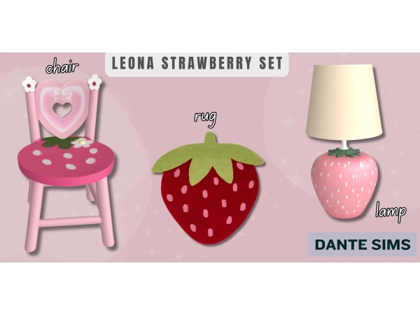 Alpha Leona Strawberry set - The Sims 4 Custom Content