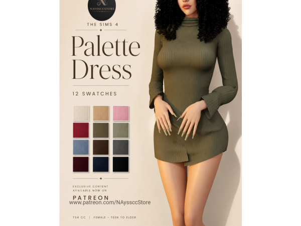 Alpha Palette Dress by NAyssccStore - The Sims 4 Custom Content