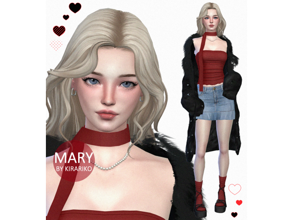 Sims 4 Maxis Mix Female Sims CC: Mary ★ Sim download by kirariko