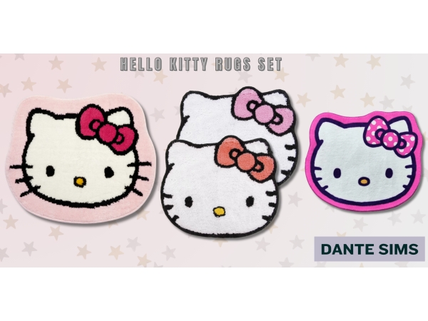 Alpha Hello kitty rugs set - The Sims 4 Custom Content