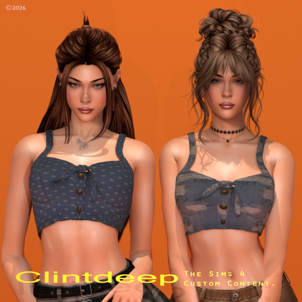 Alpha Clintdeep Emily Denim Camisole by clintdeep - The Sims 4 Custom Content