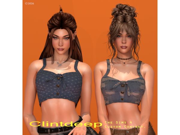 Alpha Clintdeep Emily Denim Camisole - The Sims 4 Custom Content