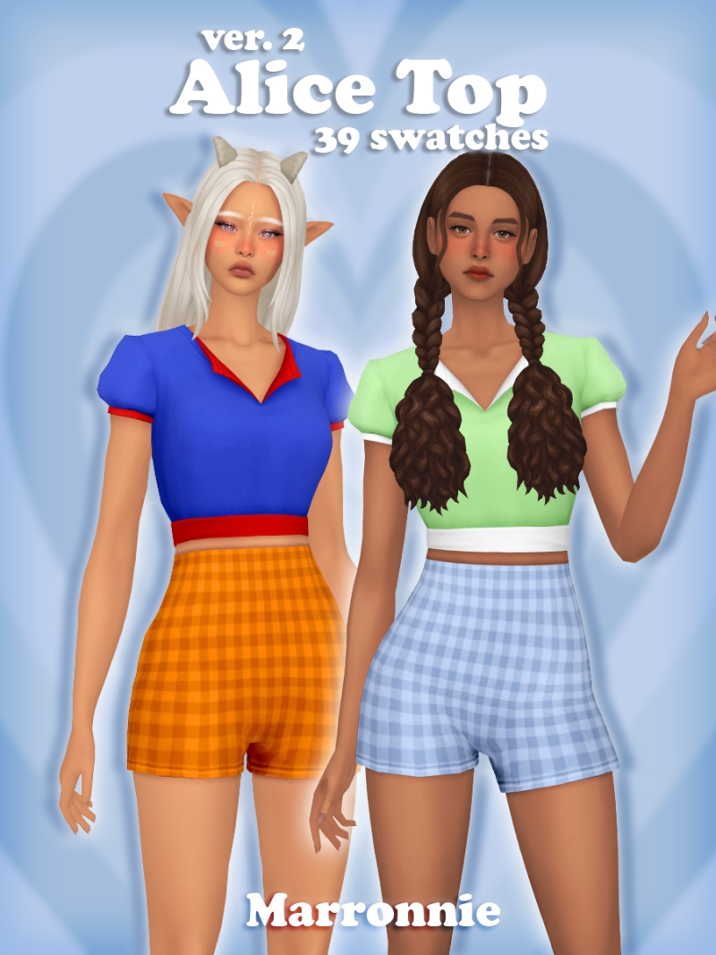 Maxis Match Alice Top (version 2) by marronnie - The Sims 4 Custom Content