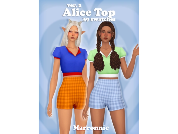 Maxis Match Alice Top (version 2) - The Sims 4 Custom Content