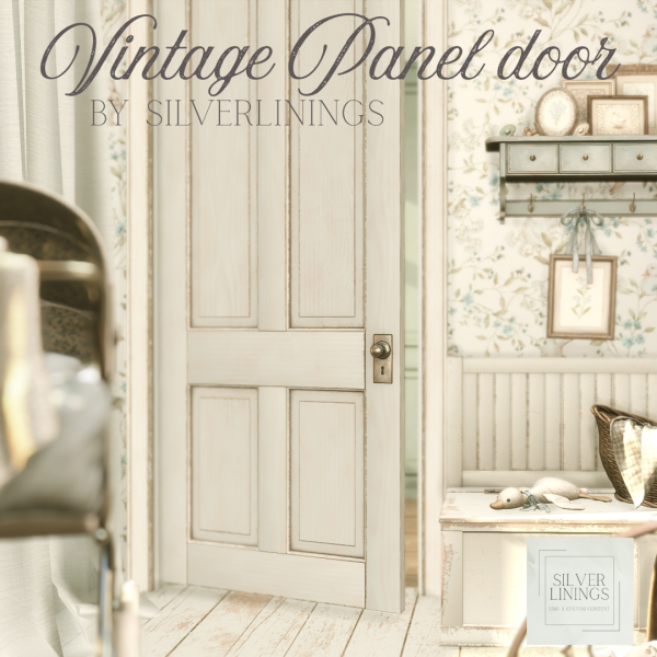 Alpha Silverlinings Vintage panel door by simsfinds - The Sims 4 Custom Content