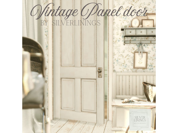 Alpha Silverlinings Vintage panel door - The Sims 4 Custom Content