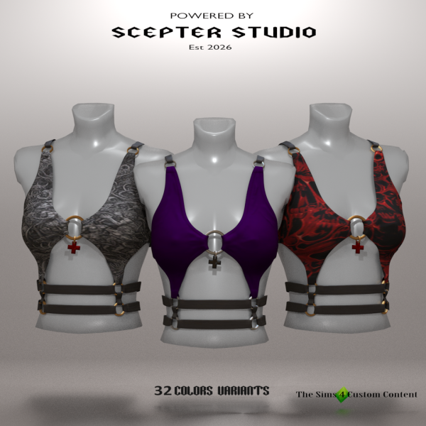 Alpha Claudia Hardness Tank Top by scepterstudio - The Sims 4 Custom Content