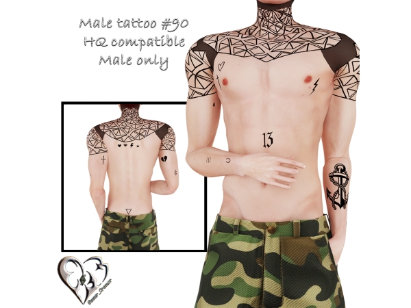 Alpha Male tattoo 90 - The Sims 4 Custom Content