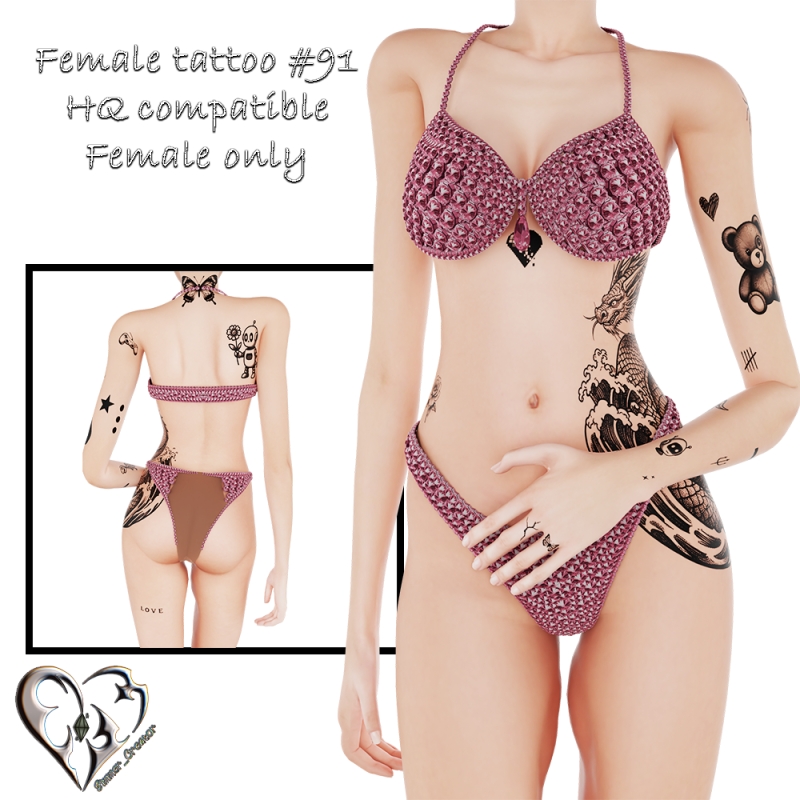 Alpha Female tattoo 91 by simmer_creator - The Sims 4 Custom Content