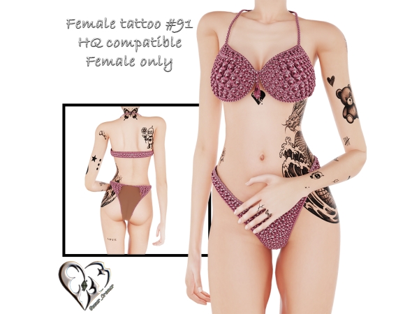 Alpha Female tattoo 91 - The Sims 4 Custom Content