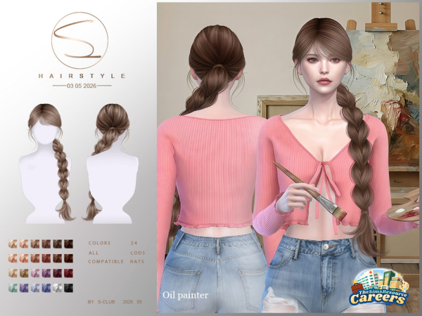 Alpha S CLUB BRAIDS HAIRSTYLE Careers Collection Club by S - The Sims 4 Custom Content