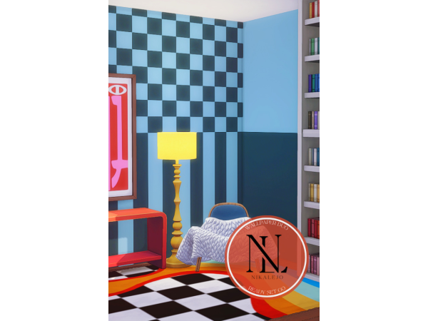 Maxis Match Ready Set Go Wallpaper Duo by nikalejo - The Sims 4 Custom Content