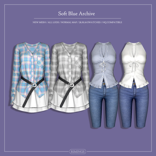 Alpha [RIMINGS] Soft Blue Archive by simsfinds - The Sims 4 Custom Content