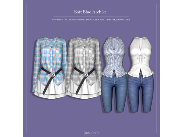 Alpha [RIMINGS] Soft Blue Archive - The Sims 4 Custom Content