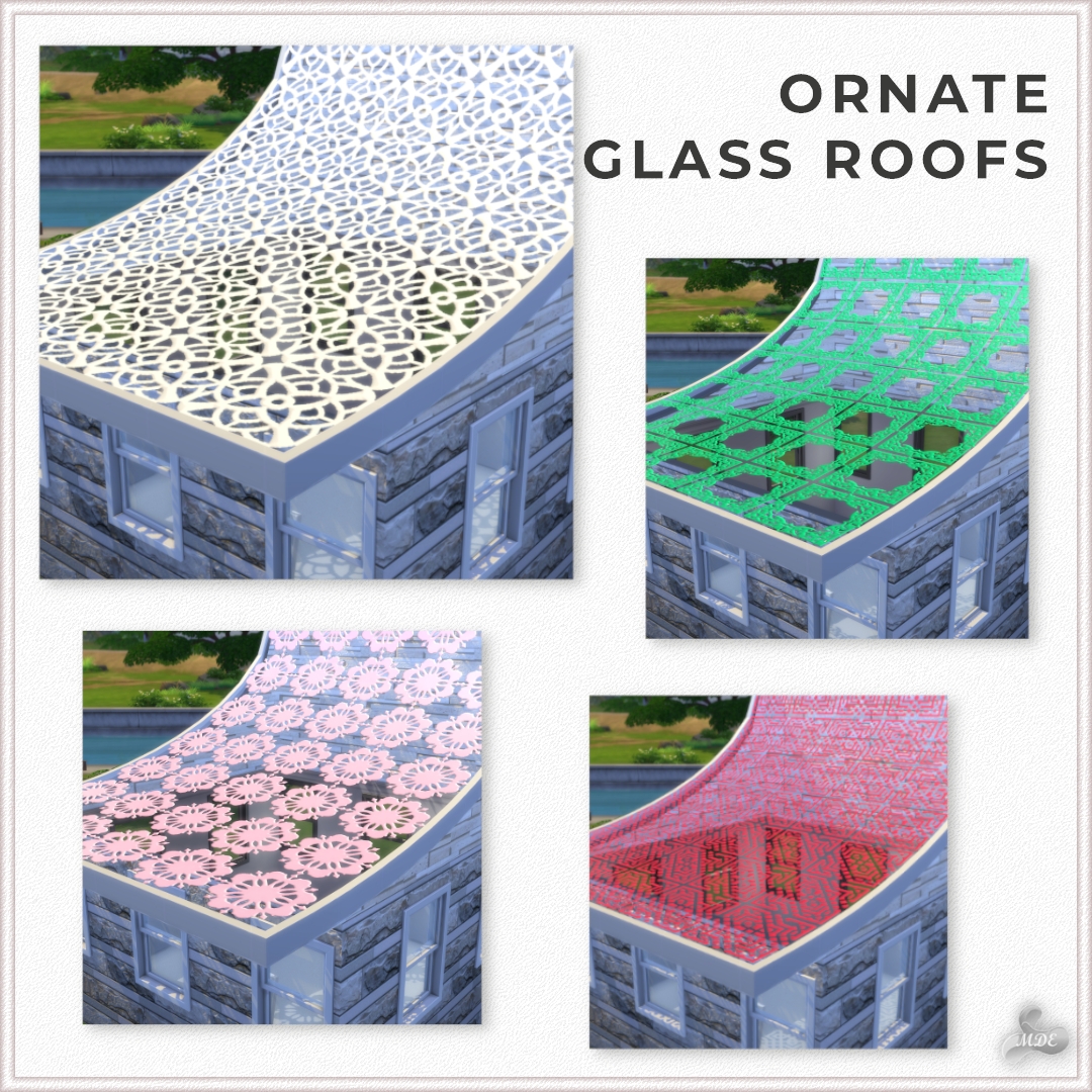 Mix Ornate Glass Roofs by mde - The Sims 4 Custom Content