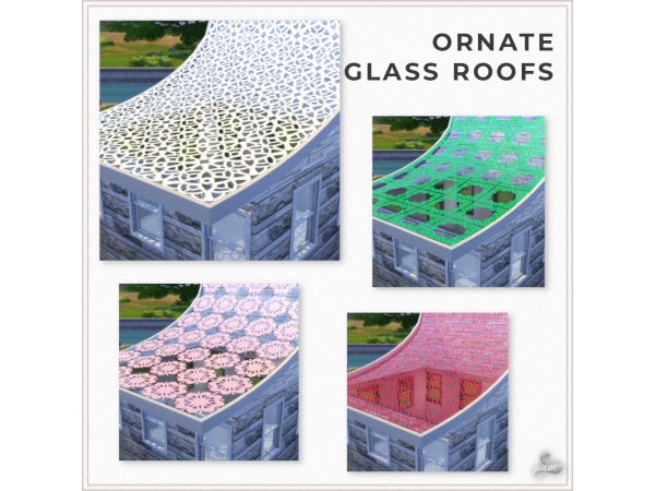 Sims 4 Maxis Mix Roofs CC: Ornate Glass Roofs