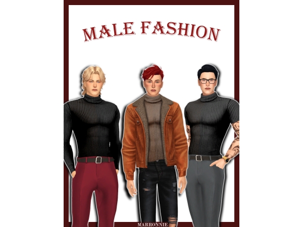 Maxis Match Male Fashion Set Turtleneck Jacket - The Sims 4 Custom Content