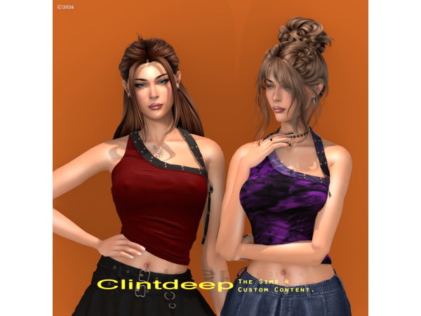 Alpha Clintdeep Allycia Halter Top - The Sims 4 Custom Content