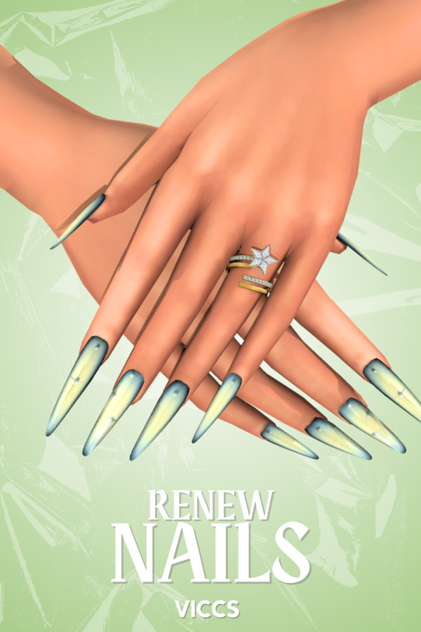 Alpha VICCS_RENEW NAILS (TEEN ELDER) by viccs - The Sims 4 Custom Content