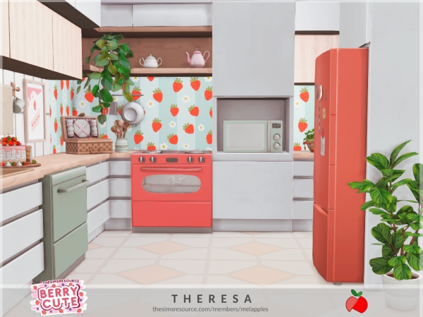 Sims 4 Maxis Mix Kitchens CC: Berry Cute - Theresa kitchen