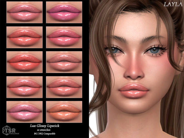 Alpha Layla Lux Glossy Lipstick - The Sims 4 Custom Content