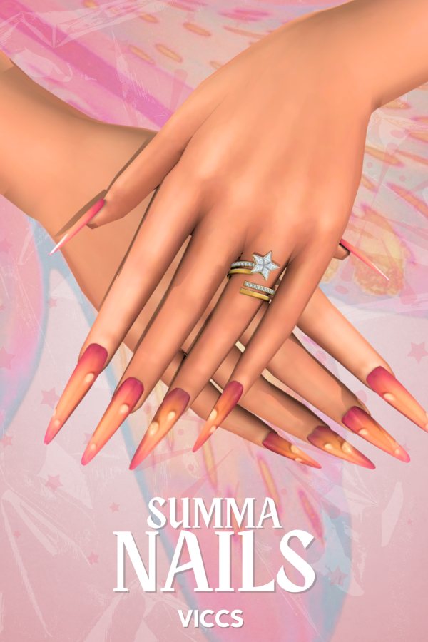 Alpha VICCS_SUMMA NAILS (TEEN ELDER) by viccs - The Sims 4 Custom Content