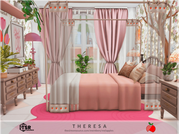 Sims 4 Maxis Mix Bedrooms CC: Theresa - bedroom 2