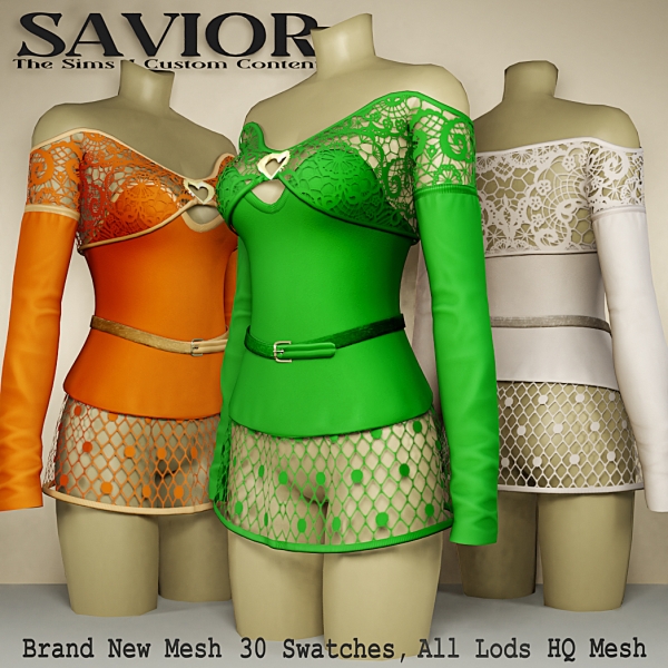 Alpha Svr_Dress Lace by saviorts4 - The Sims 4 Custom Content