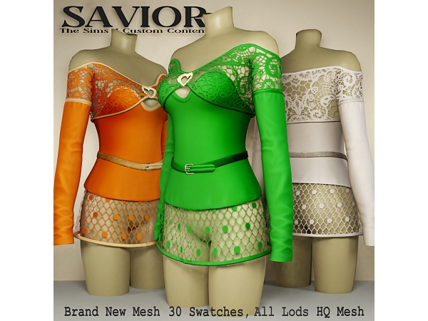 Alpha Svr_Dress Lace by Ci_xyra - The Sims 4 Custom Content