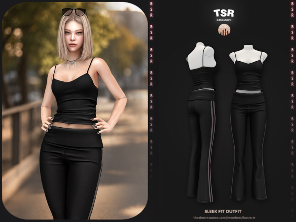 Alpha SET Sleek Fit Outfit - The Sims 4 Custom Content