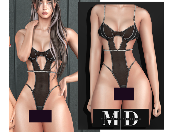 Alpha NEW sexy lace and pearl bodysuit Ana - The Sims 4 Custom Content
